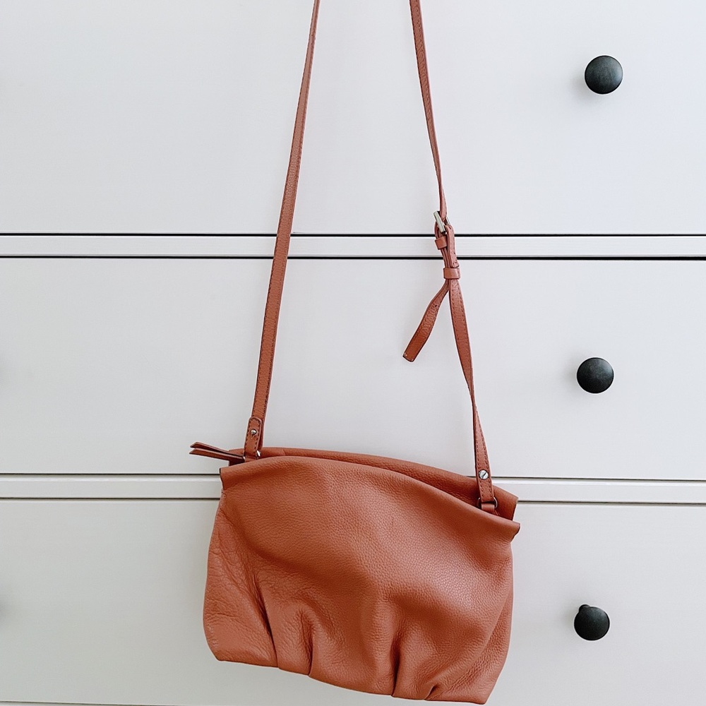 Zara Leather Ruched Bag